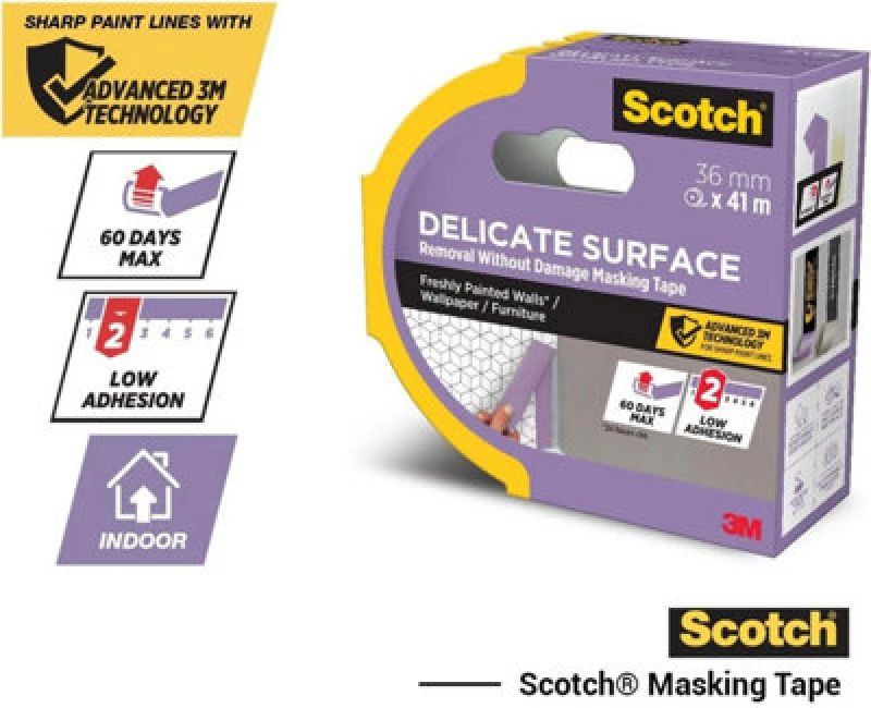 Image of Scotch Scotch Delicate Surface Masking Tape 36mmx41m 7100324511 7100324511
