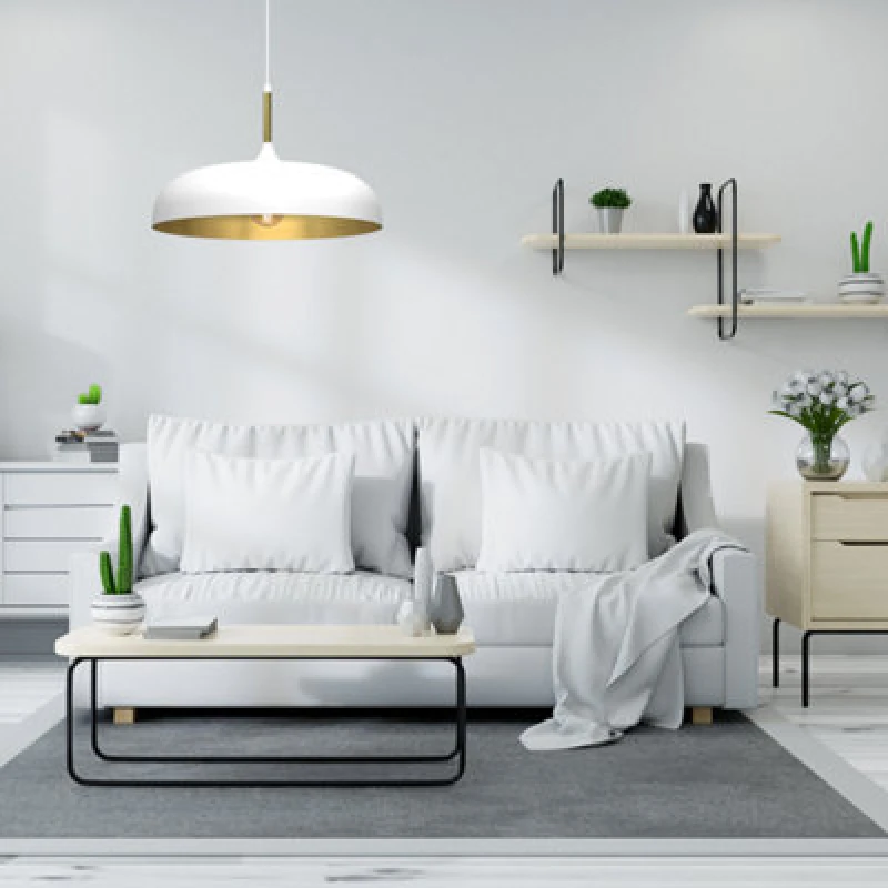 Image of Milagro Lincoln White Pendant Lamp 45cm Hand Made Scandi Style Gold Interior White unisex