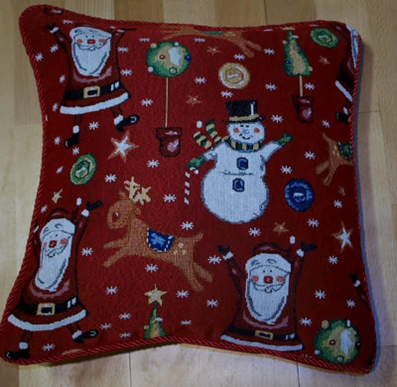 Image of Luxury Living Jolly 18" Tapestry Christmas Cushion