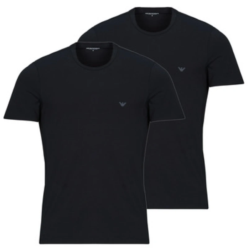 Image of Emporio Armani 2-PACK CREW NECK T-SHIRT AF14132 mens T shirt in Black