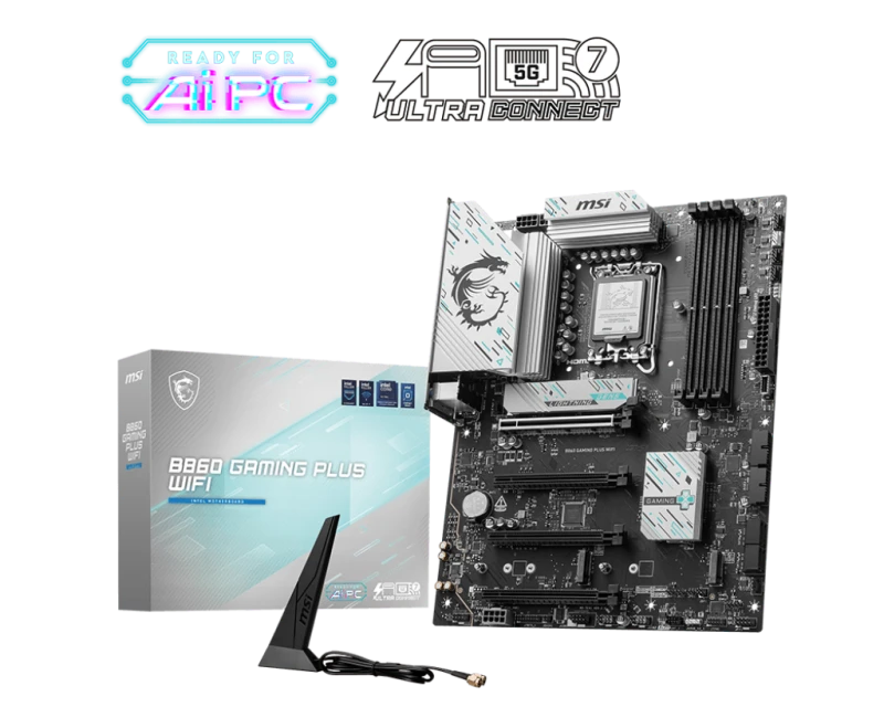 Image of MSI B860 GAMING PLUS WIFI Intel Core Ultra LGA 1851 DDR5 ATX Motherboard