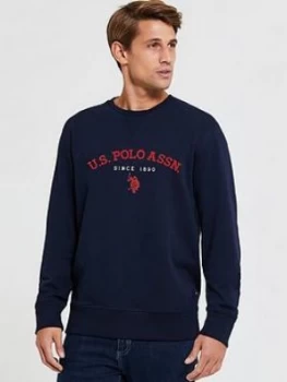 Image of U.S. Polo Assn. Applique Crew Sweatshirt - Navy
