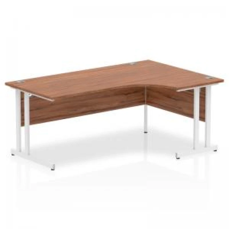 Image of Dynamic Impulse 1800mm Right Crescent Desk Walnut Top White...