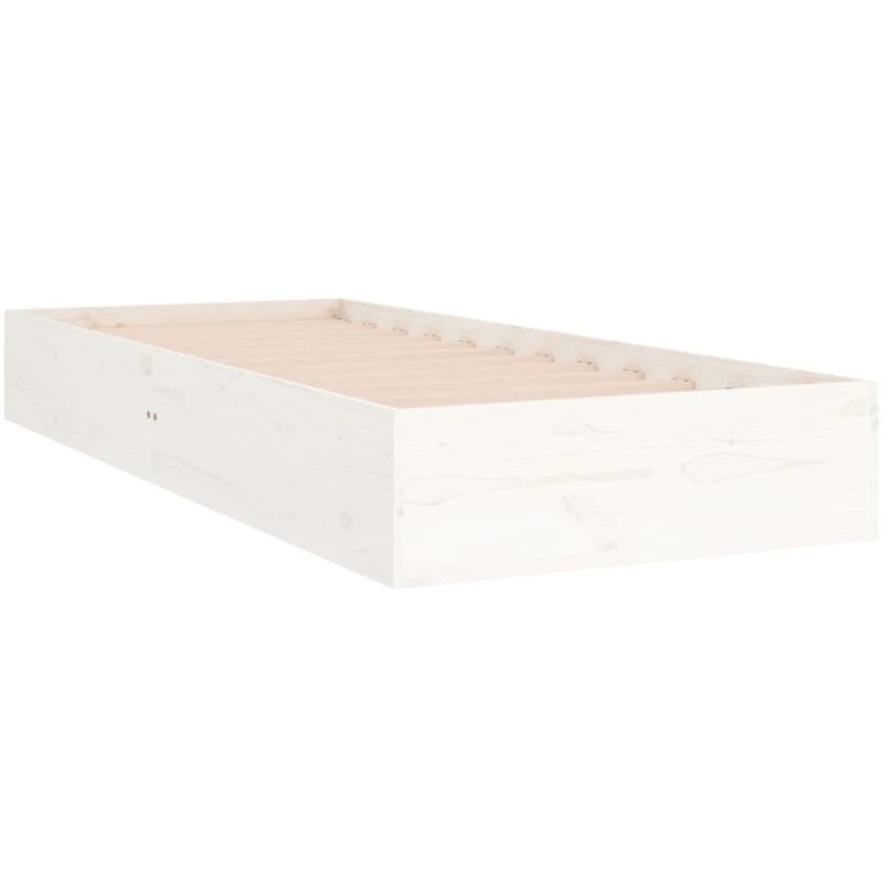 Image of VIDAXL Vidaxl - Bed Frame without Mattress White Solid Wood 90x190cm Single Single 8720287067542