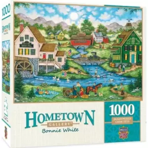 Image of Masterpieces Puzzle Hometown Gallery Millside Picnic Puzzle 1000 piece jigsaw puzzle