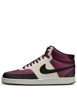Image of Nike Court Vision Mid, Burgundy/Black/White, Size 7, Men