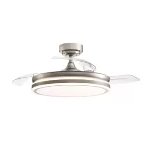 Image of Moss Nickel LED Ceiling Fan 45W 4900 Lm CCT Folding blades