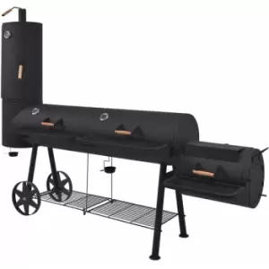 Image of Vidaxl - BBQ Charcoal Smoker with Bottom Shelf Black Heavy XXXL - Black