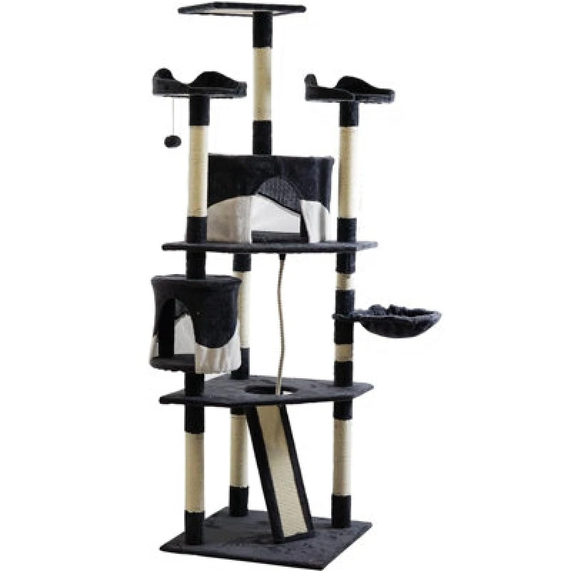 Image of Gr8 Home Tall Cat Tree Multi Level Tower Scratching Climbing Post Kitten Activity Centre