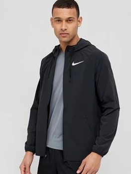 Image of Nike Training Pro Dri FIT Flex Vent Max Hooded Jacket - Black/Grey, Size S, Men