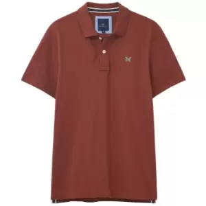 Image of Crew Clothing Mens Classic Pique Polo Shirt Henna Large