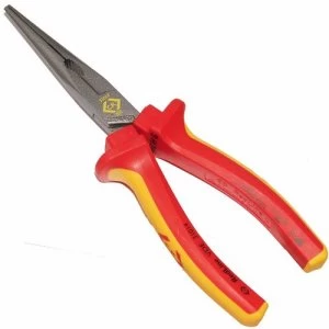 Image of C.K Tools Redline VDE Insulated Straight Snipe Long Nose Pliers - 200mm
