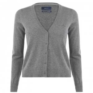 Image of Gant Lambswool Cardigan - 92 Dark Grey