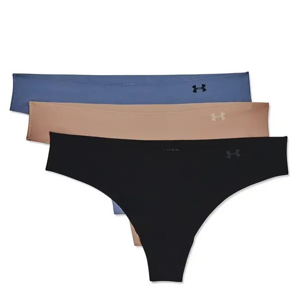 Image of Under Armour 3 Pack Thongs Womens Thong Briefs 8 (XS) Beige 42507341310