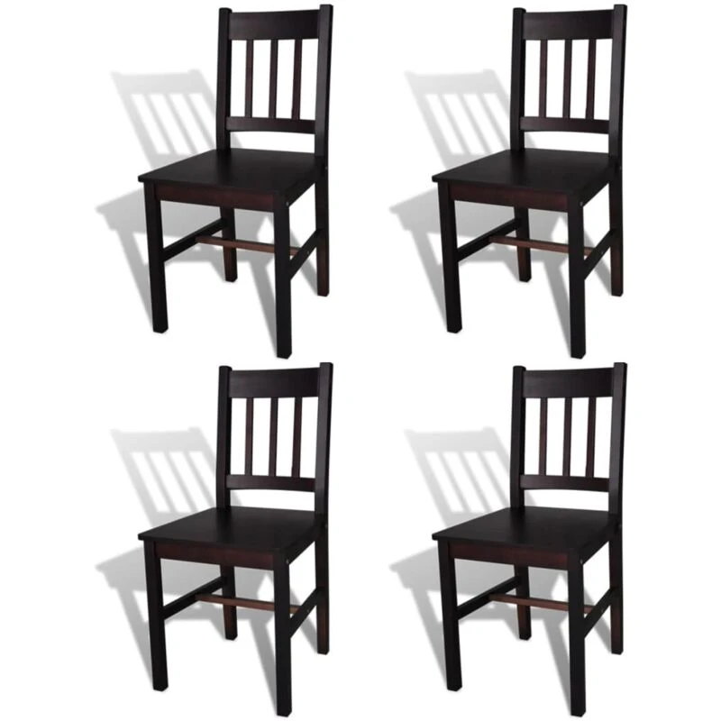 Image of vidaXL 4x Dining Chairs Wood Dark Brown Kitchen Living Room Furniture Seat