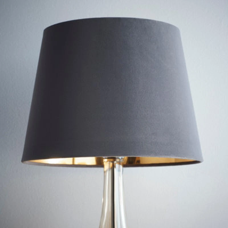 Image of K LIVING Velvet Empire Shade for Ceiling and Table Lamp 10" Shade Grey