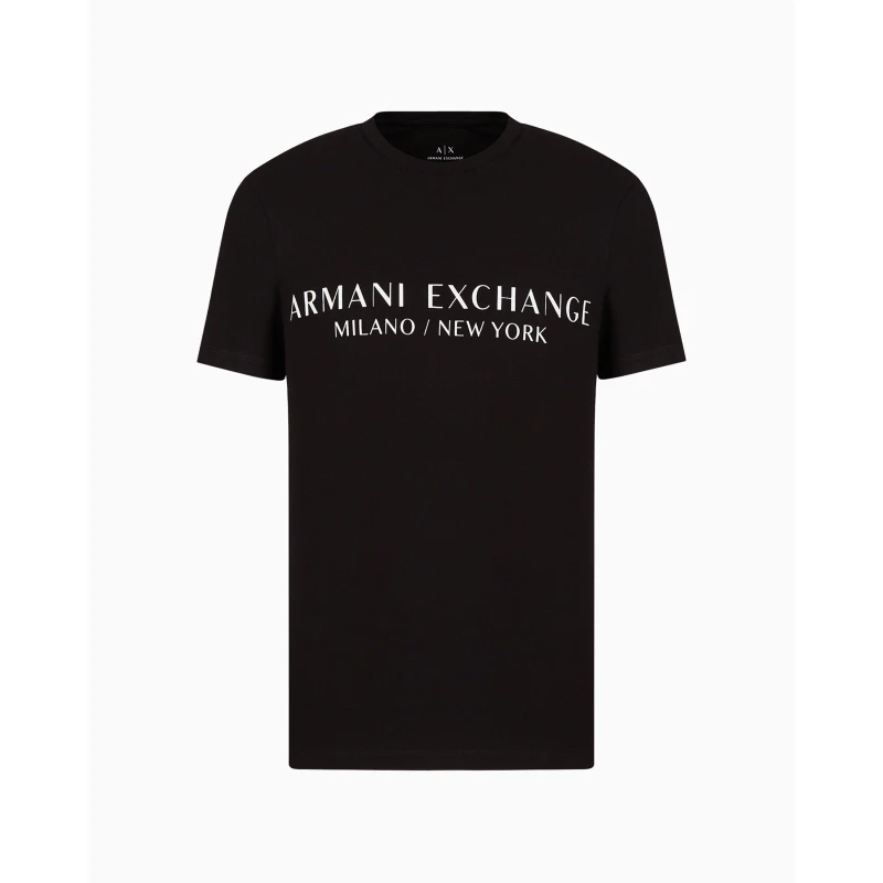 Image of Armani Exchange Mens Cotton T-Shirt Black 1200 male S