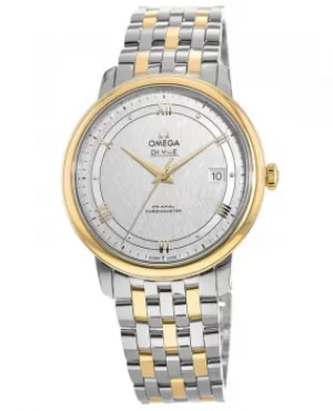 Image of Omega De Ville Prestige Co-Axial 39.5mm Automatic Silver Dial Yellow Gold and Steel Mens Watch 424.20.40.20.02.001 424.20.40.20.02.001