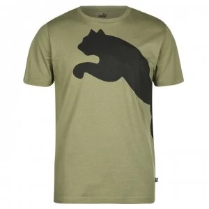 Image of Puma Big Cat QT T Shirt Mens - Olivine