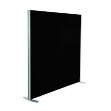 Image of Jemini 1800x1200 Black Floor Standing Screen Including Feet KF74337