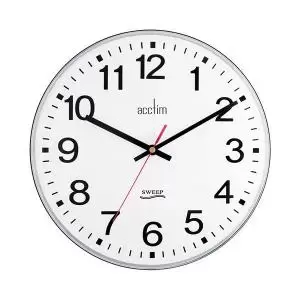 Image of Acctim Clarkenwell Wall Clock Silent Non-Ticking 300mm Diameter White