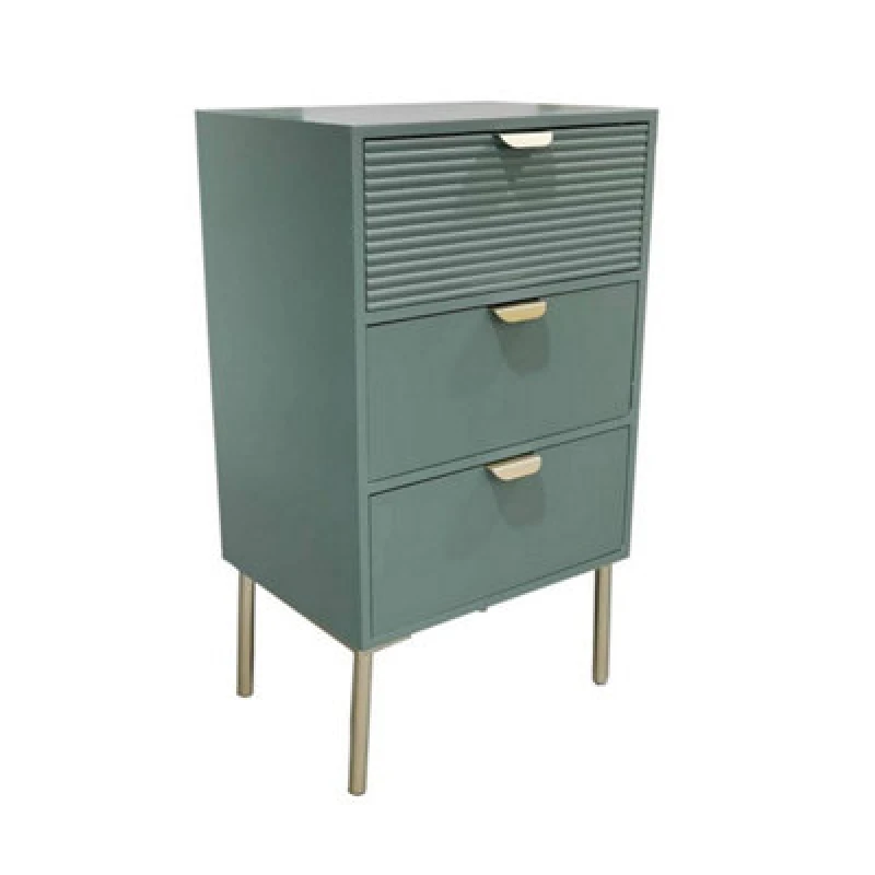 Image of MSL 75cm Green Wooden 3 Drawer Chest Of Drawer 9150