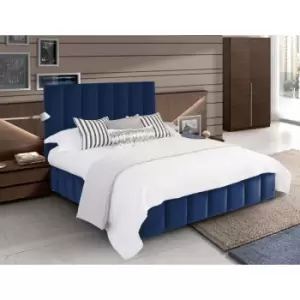 Image of Envisage Trade - Nora Upholstered Beds - Plush Velvet, King Size Frame, Blue - Blue
