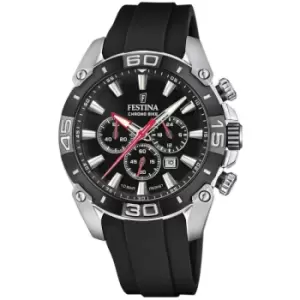 Image of Mens Festina Chrono Black Rubber Strap Bike 2021 Watch