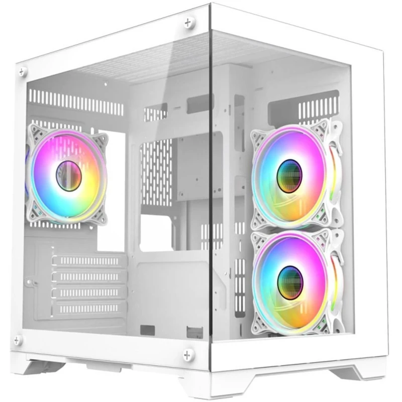 Image of CIT CiT Overseer Mid Tower Micro ATX Gaming PC Case - White CIT-OVERSEER-W
