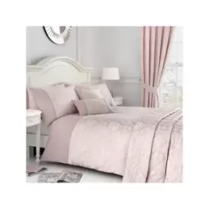 Image of Serene Blossom Floral Jacquard Cotton Blend Duvet Cover Set, Blush, Single