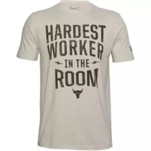 Image of Under Armour Project Rock Hardest T Shirt Mens - White