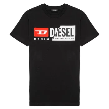 Image of Diesel TDIEGOCUTY boys's Childrens T shirt in Black - Sizes 8 years,10 years,12 years,14 years,16 years