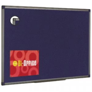 Image of Bi-Office Blue Aluminium Finish Felt Notice Board 900x600mm FB0743186