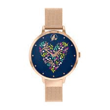 Image of Sara Miller Blue And Rose Gold Fashion Watch - Sa4080