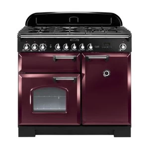 Image of Rangemaster 92510 CDL100DFFCY-C Classic Deluxe 100cm Dual Fuel Range Cooker Cranberry