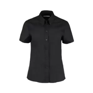 Image of Kustom Kit Ladies Corporate Oxford Short Sleeve Shirt (6) (Black)