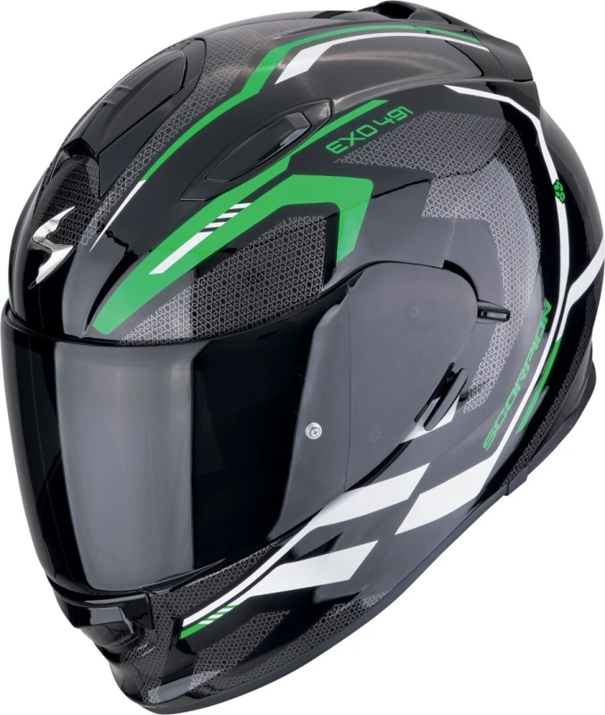 Image of Scorpion Exo-491 Kripta Helmet, black-white-green, Size S for Men