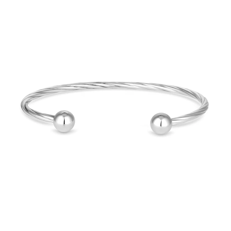 Image of Simply Silver Sterling Silver 925 Polished Textured Cuff Jewellery Sets One Size Silver 72782411000