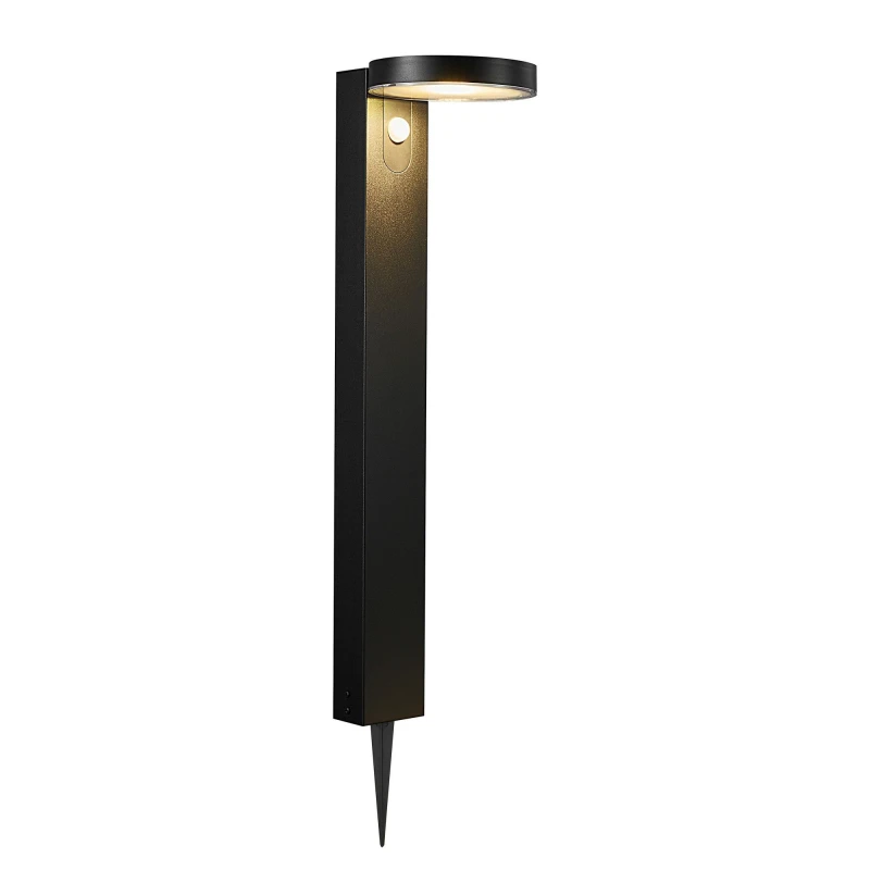 Image of Nordlux Rica Outdoor Garden Post Black Stainless steel Solar SolarLed Sensor -, IP44 Black Unisex