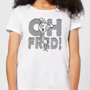 Image of The Flintstones Oh Fred! Womens T-Shirt - White - S