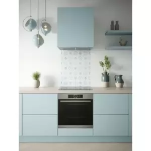 Image of House Beautiful - Heritage Sky Blue Glass Kitchen Splashback 600mm x 750mm - Blue