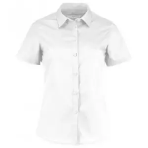 Image of Kustom Kit Womens/Ladies Short Sleeve Tailored Poplin Shirt (8) (White)