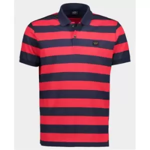 Image of Paul And Shark Paul and Shark Stripe Polo Shirt Mens - Red