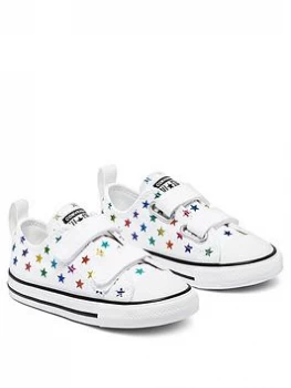 Image of Converse Chuck Taylor All Star 2v Archive Foil Star Print Ox Infants Trainer - White/Black, Size 7