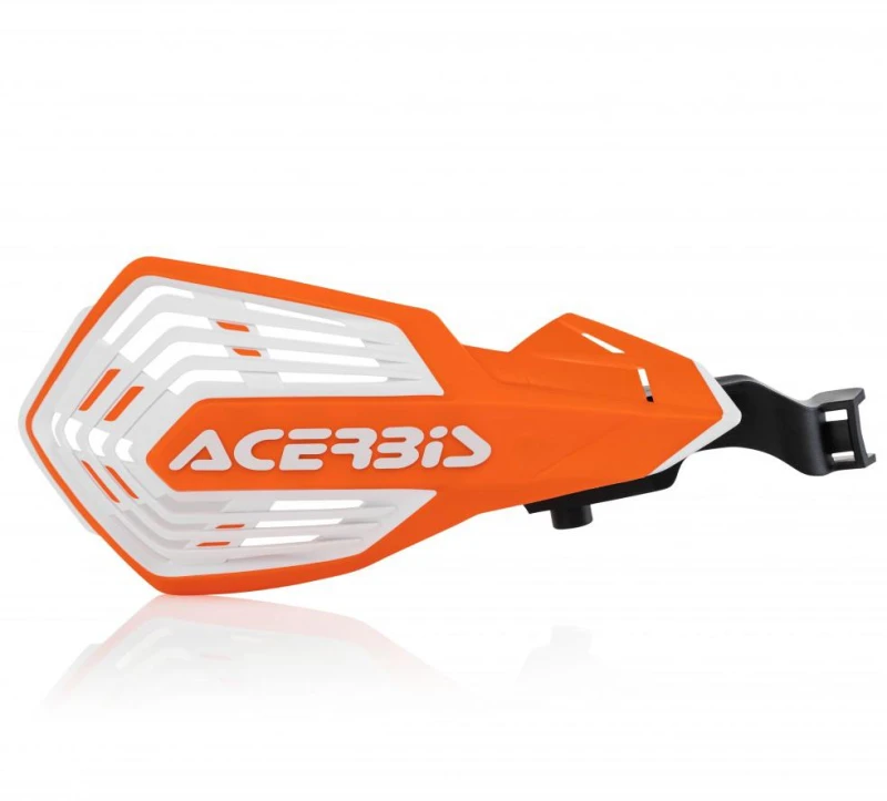 Image of 0024297.203 - Acerbis K-Future Hand Guards For KTM SX250 & SXF 2014-23, XC-F 2019-23 - Orange/ White 0024297.203