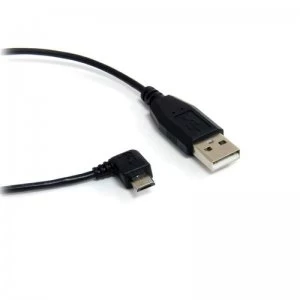 Image of Startech.com 3ft Micro USB Cable - A to Right Angle Micro B