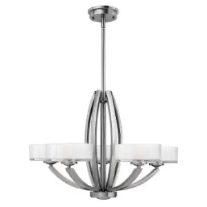 Image of 5 Bulb Chandelier Hanging Pendant LIght Brushed Nickel LED G9 3.5W Bulb