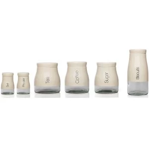 Image of Sabichi Cream 6 Piece Kitchen Canister Set