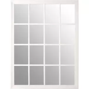 Image of Premier Housewares - Antique White Flat Wood Wall Mirror