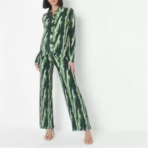 Image of Missguided Tie Dye Plisse Maternity Trousers - Brown